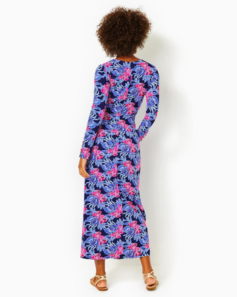 Lilly Pulitzer Bryson Maxi Dress Low Tide Navy Its Ofishell | Women Fitted Dresses