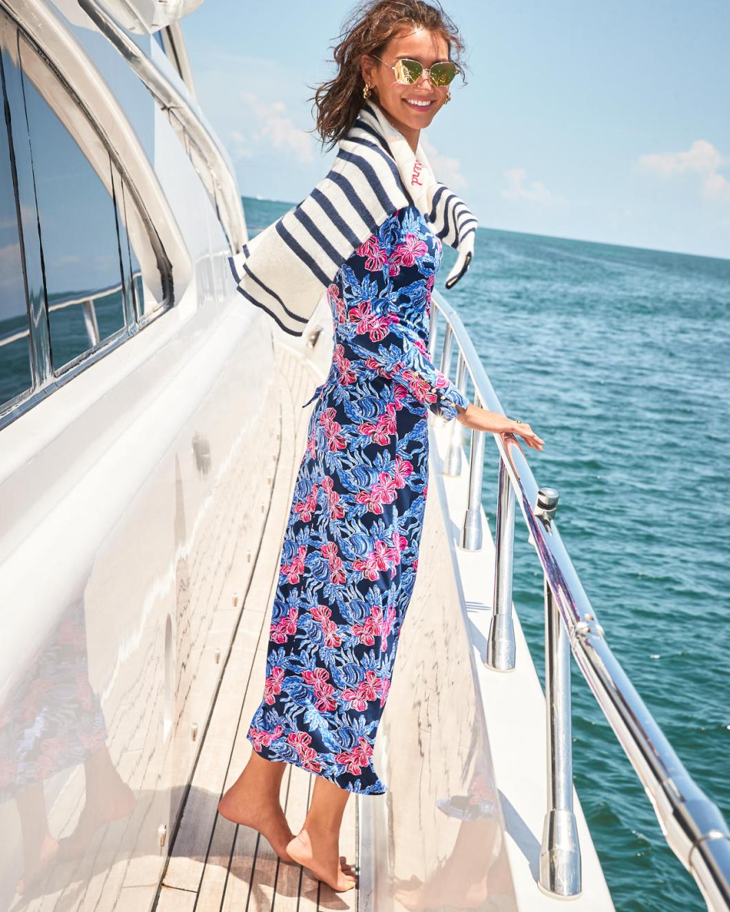 Lilly Pulitzer Bryson Maxi Dress Low Tide Navy Its Ofishell | Women Fitted Dresses