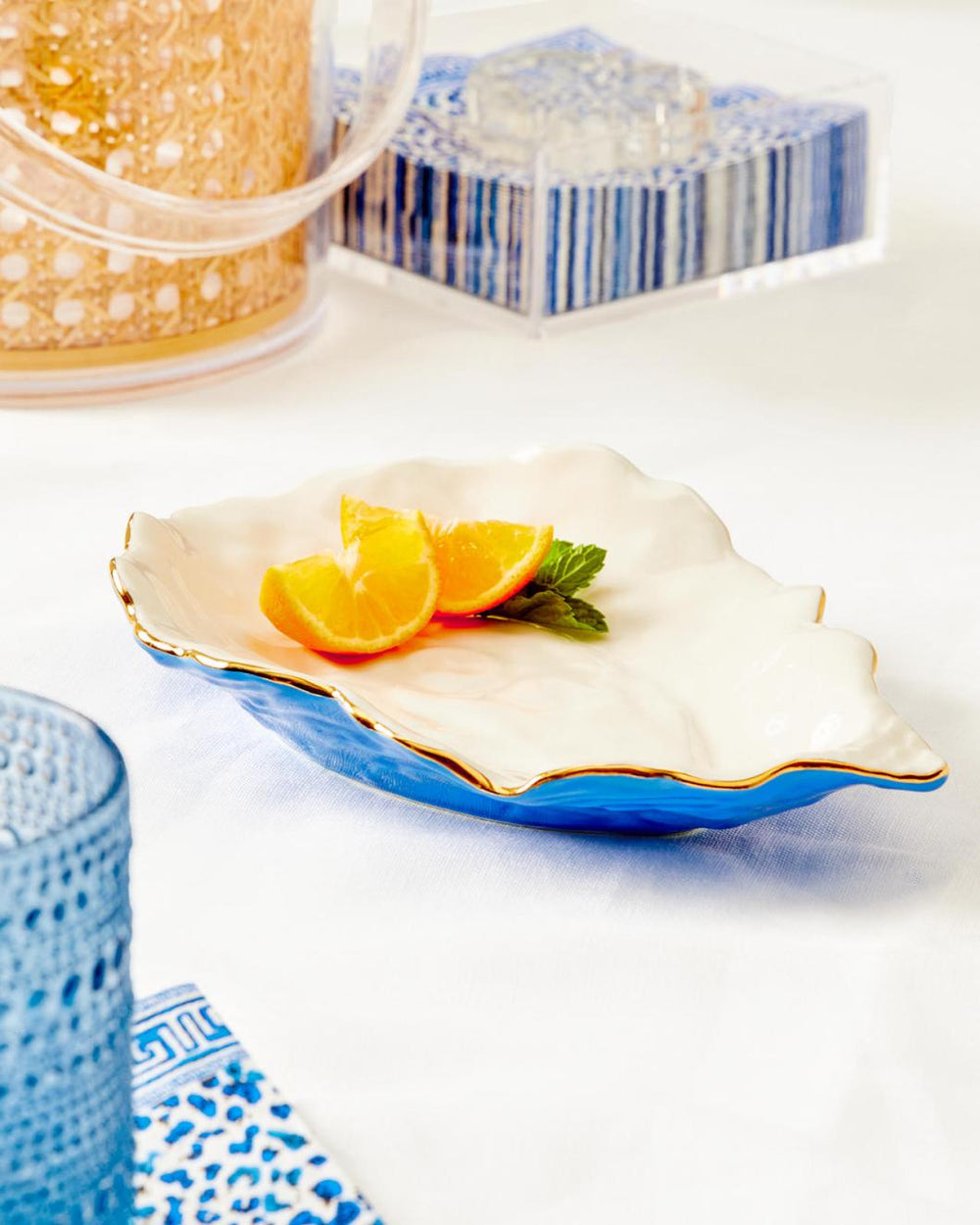 Lilly Pulitzer Ceramic Appetizer Plates Abaco Blue | Women Tabletop