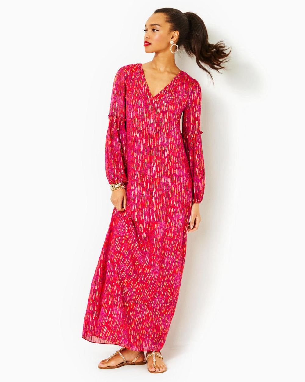 Lilly Pulitzer Cleme Maxi Dress Amaryllis Red Secret Hideaway | Women Straight Dresses
