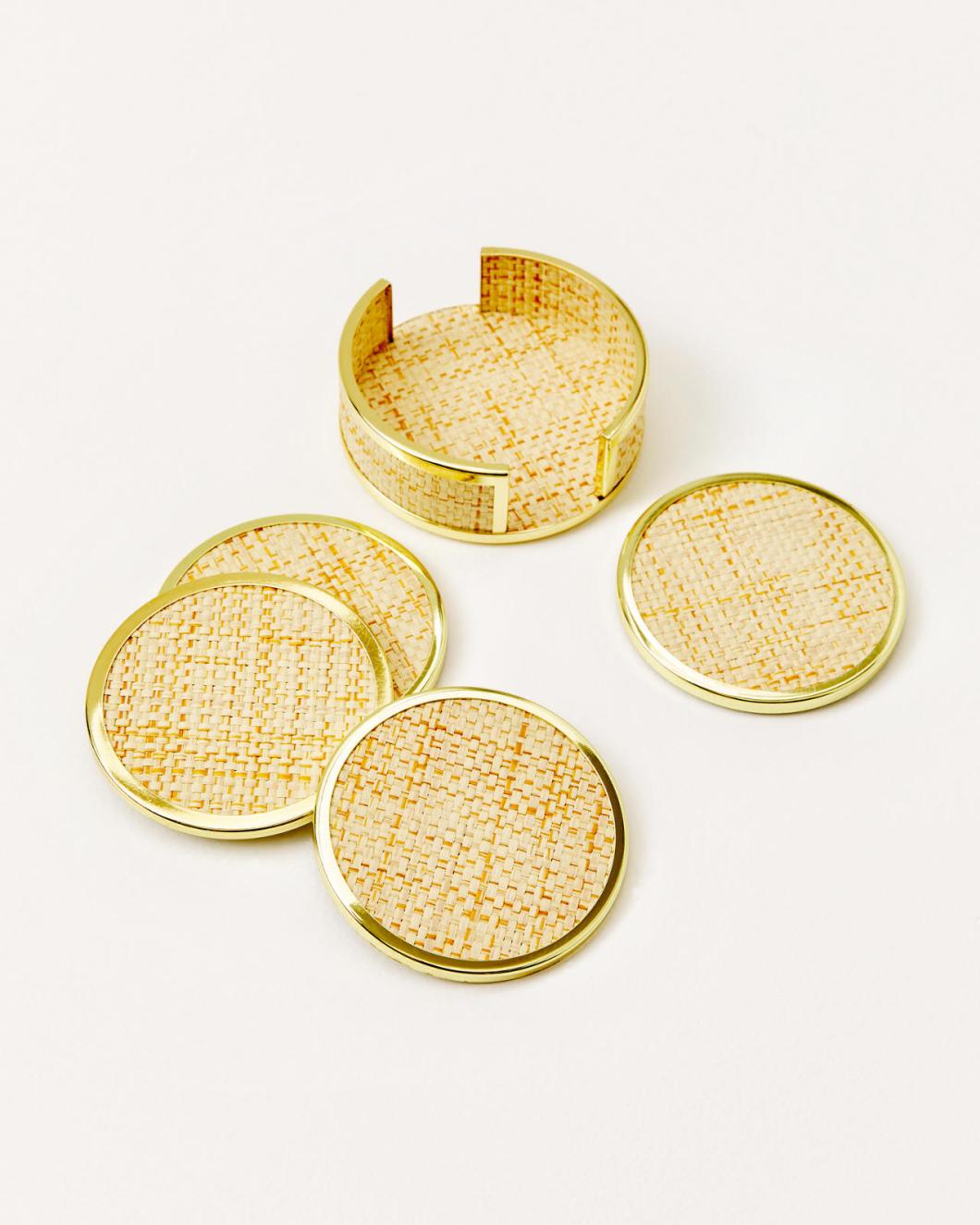 Lilly Pulitzer Coaster Set With Holder Natural | Women Tabletop