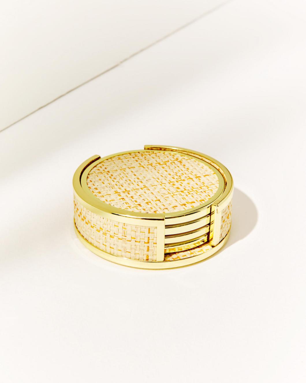 Lilly Pulitzer Coaster Set With Holder Natural | Women Tabletop
