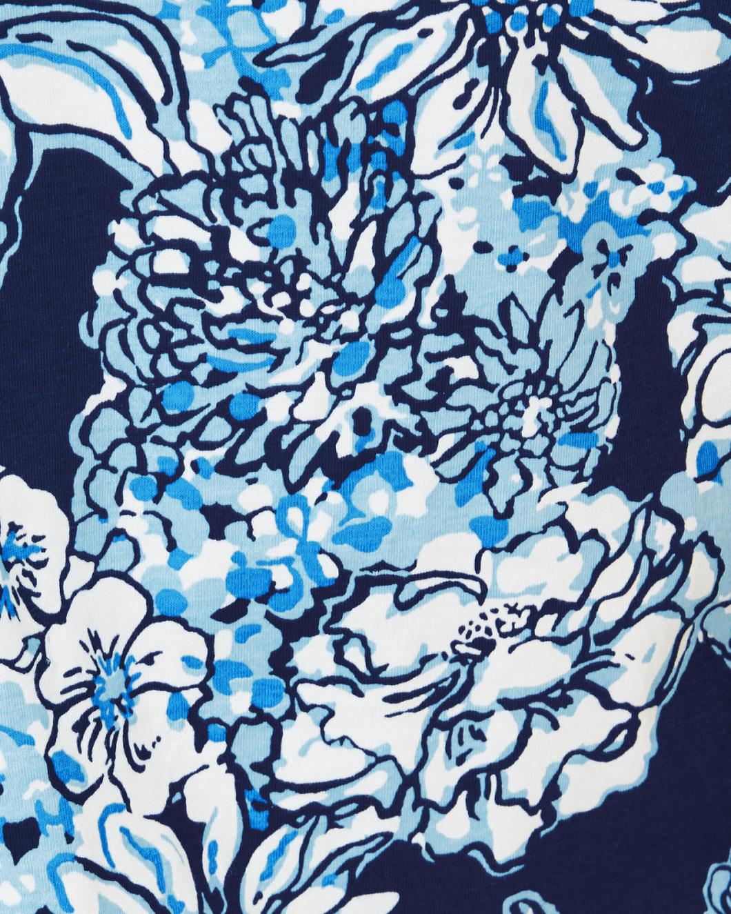 Lilly Pulitzer Cody T-Shirt Dress Low Tide Navy Bouquet All Day | Women Swing Dresses