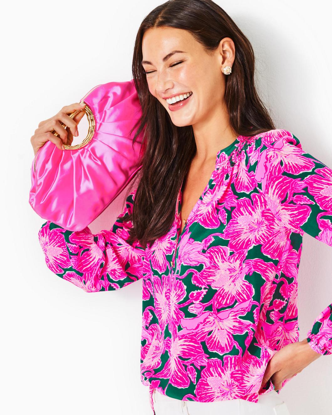 Lilly Pulitzer Culver Satin Clutch Cerise Pink | Women Bags