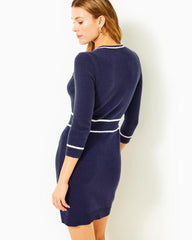 Lilly Pulitzer Danley Sweater Dress Low Tide Navy | Women Fitted Dresses