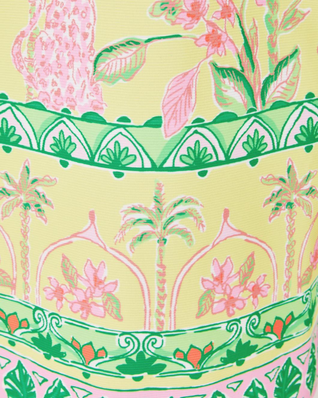 Lilly Pulitzer Del Rey Stretch Shift Dress Finch Yellow Tropical Oasis Engineered Knit Dress | Women Shift Dresses