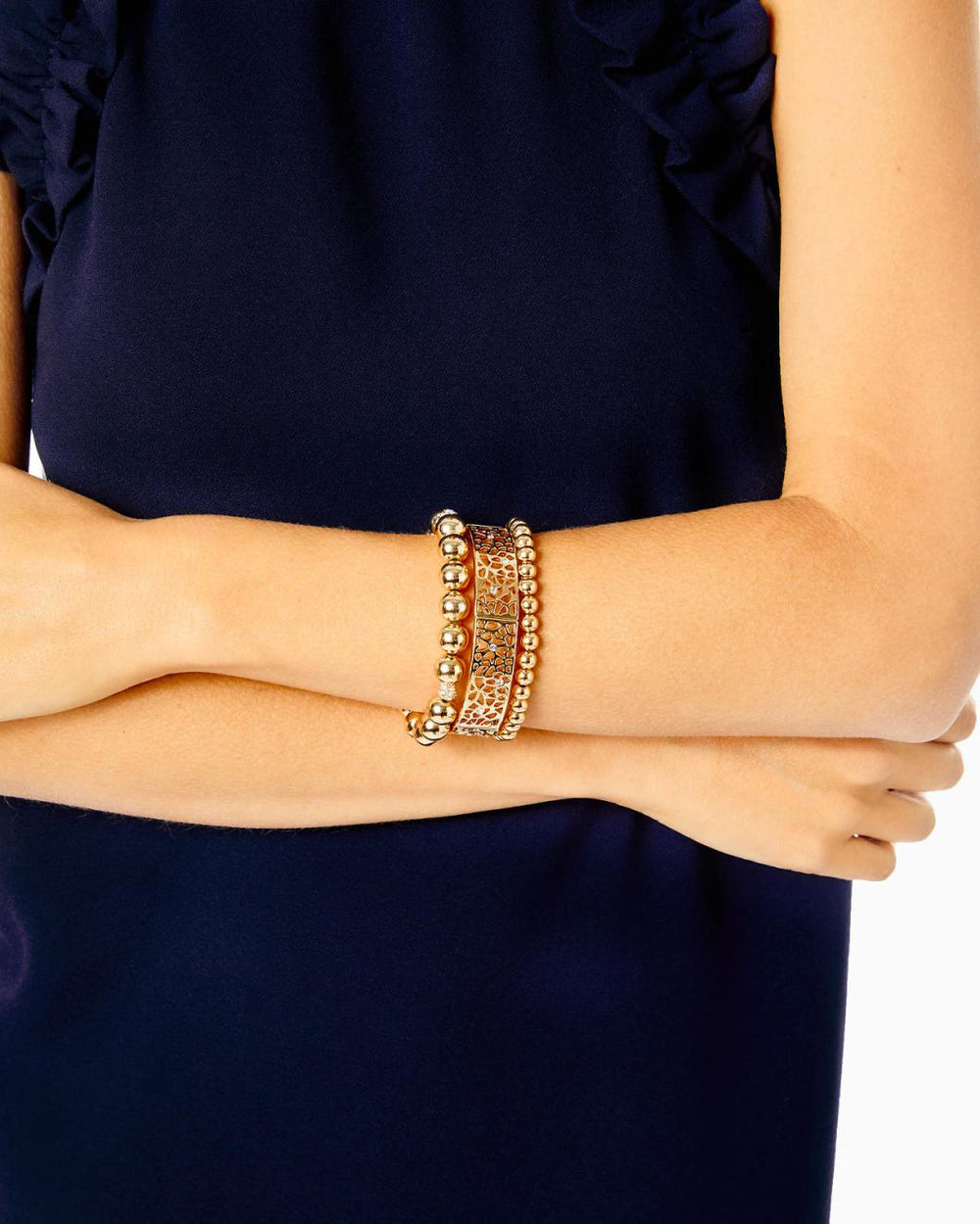 Lilly Pulitzer Devine Bracelet Set Gold Metallic | Women Jewelry