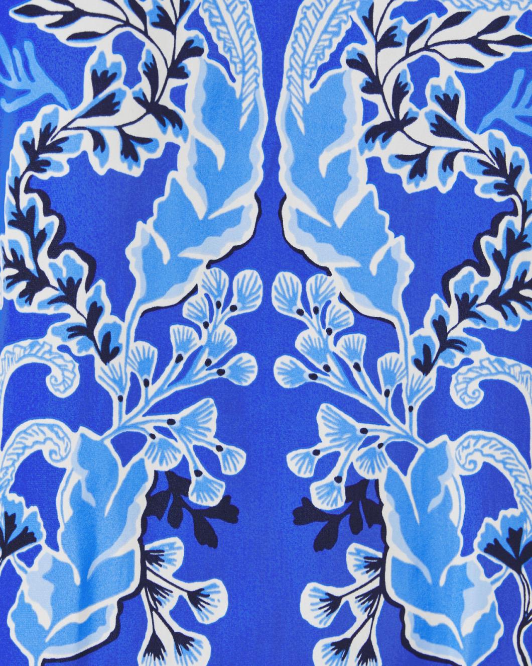 Lilly Pulitzer Donita Halter Top Alba Blue Baja Cove Engineered Woven Top | Women Tops