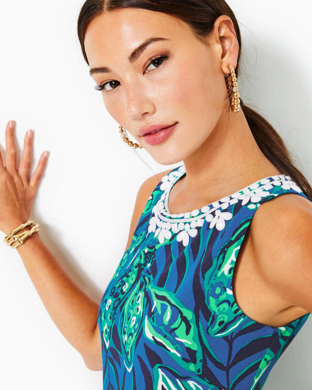 Lilly Pulitzer Donna Sleeveless Romper Indigo Breeze Shady Gators | Women Rompers &amp; Jumpsuits