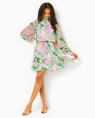 Lilly Pulitzer Ellielynn Long Sleeve Dress Multi Via Amore Spritzer | Women A-Line/Easy Dresses