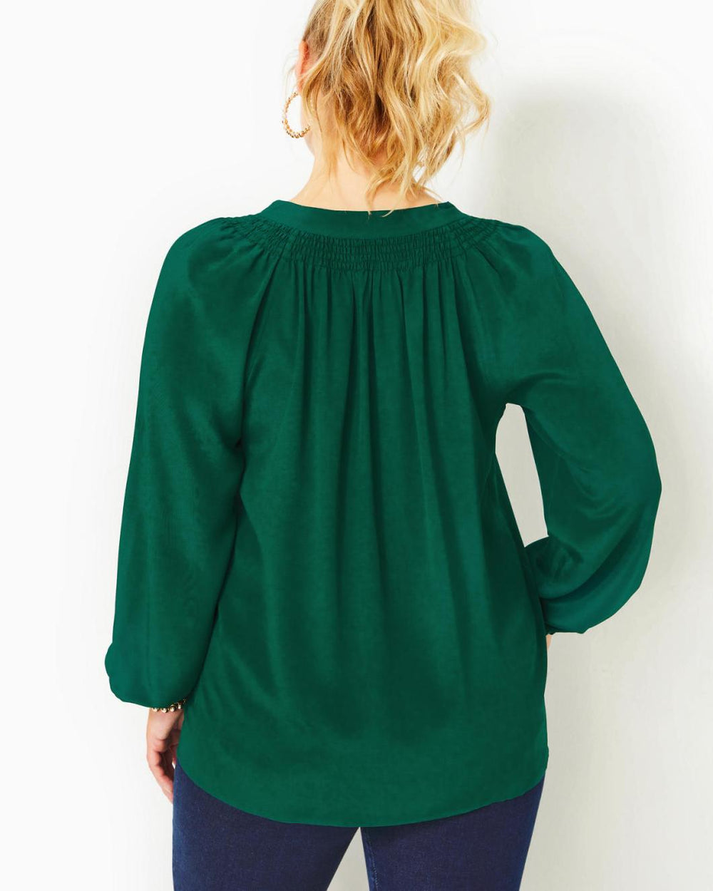 Lilly Pulitzer Elsa Silk Top Evergreen | Women Tops