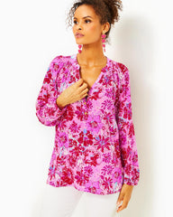 Lilly Pulitzer Elsa Silk Top Lilac Thistle In The Wild Flowers | Women Tops