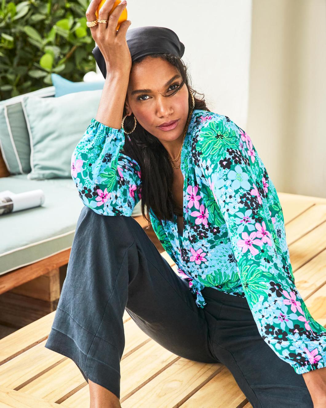 Lilly Pulitzer Elsa Silk Top Multi Soiree All Day | Women Tops