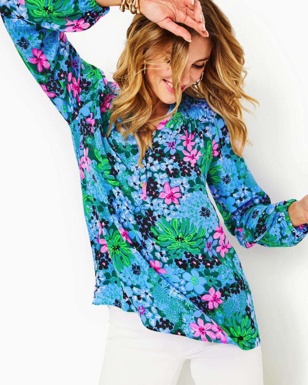 Lilly Pulitzer Elsa Silk Top Multi Soiree All Day | Women Tops