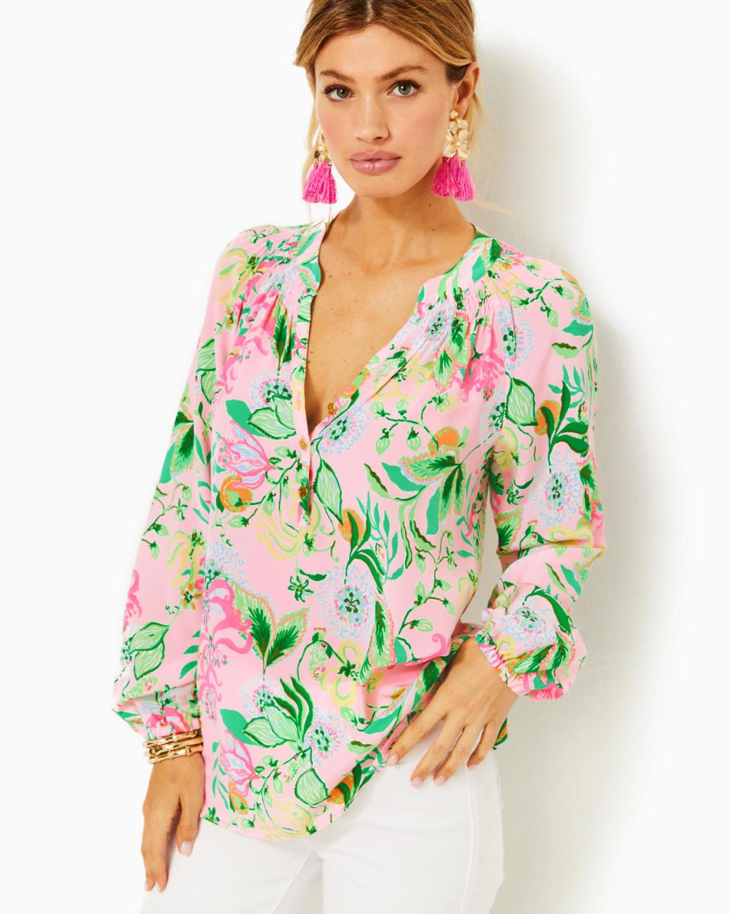 Lilly Pulitzer Elsa Silk Top Multi Via Amore Spritzer | Women Tops