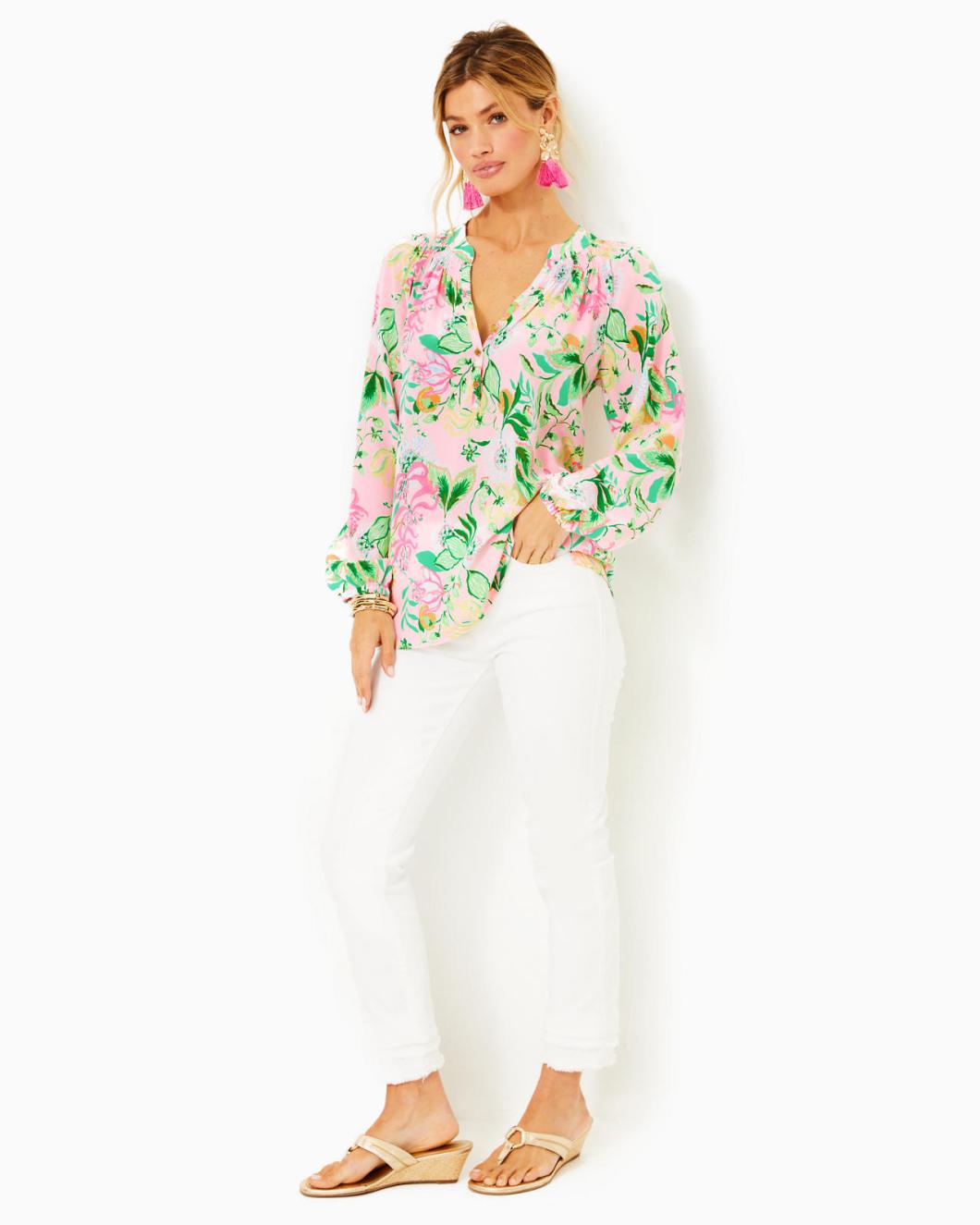 Lilly Pulitzer Elsa Silk Top Multi Via Amore Spritzer | Women Tops