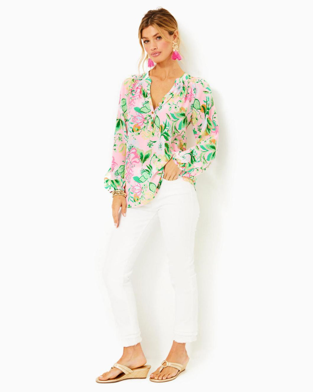 Lilly Pulitzer Elsa Silk Top Multi Via Amore Spritzer | Women Tops