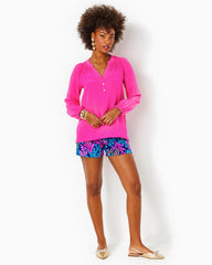 Lilly Pulitzer Elsa Silk Top Pink Palms | Women Tops