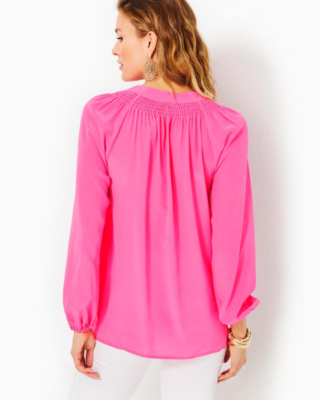 Lilly Pulitzer Elsa Silk Top Roxie Pink | Women Tops