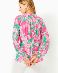 Lilly Pulitzer Elsa Silk Top Roxie Pink Worth A Look | Women Tops