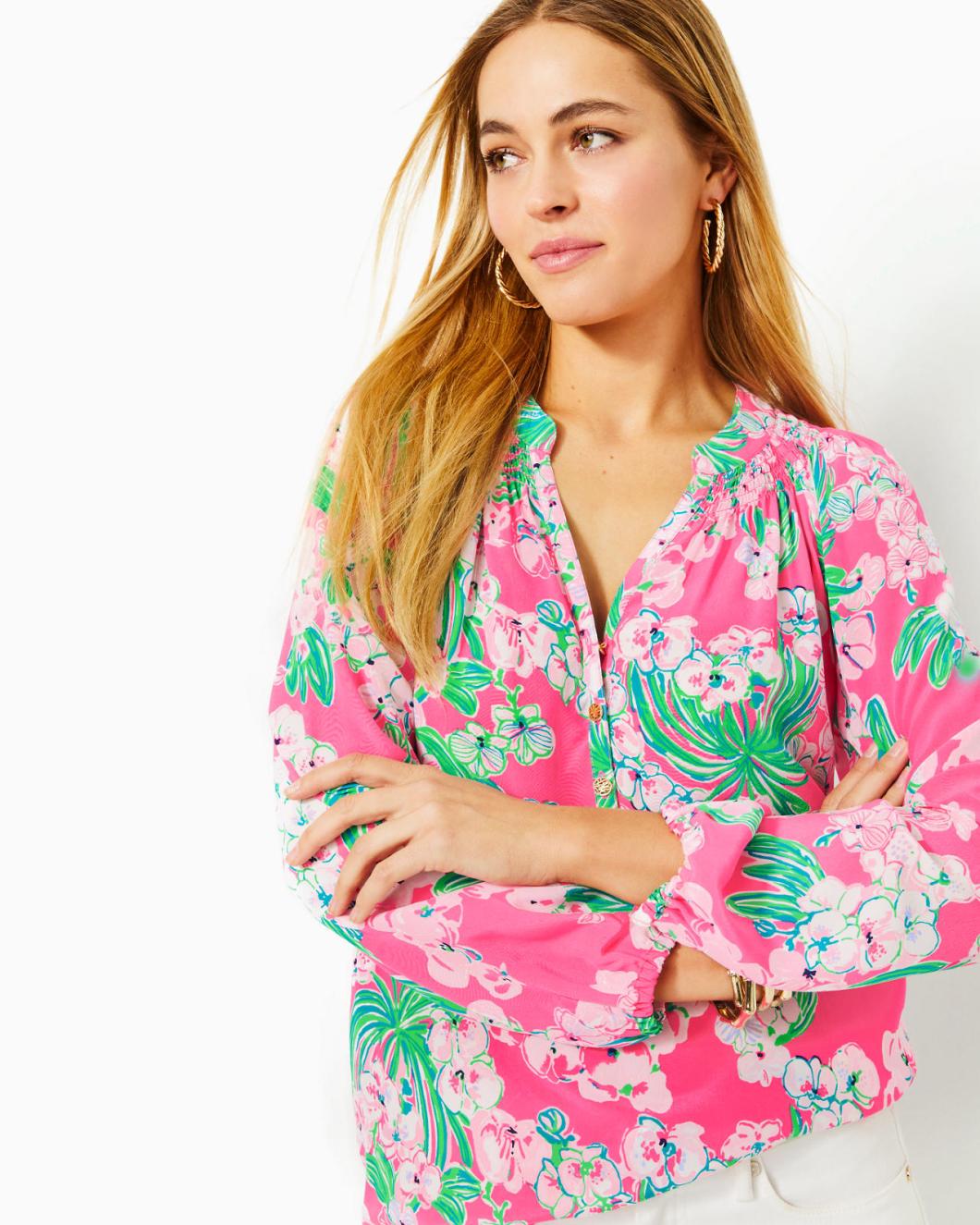Lilly Pulitzer Elsa Silk Top Roxie Pink Worth A Look | Women Tops