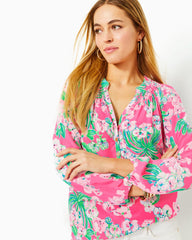 Lilly Pulitzer Elsa Silk Top Roxie Pink Worth A Look | Women Tops