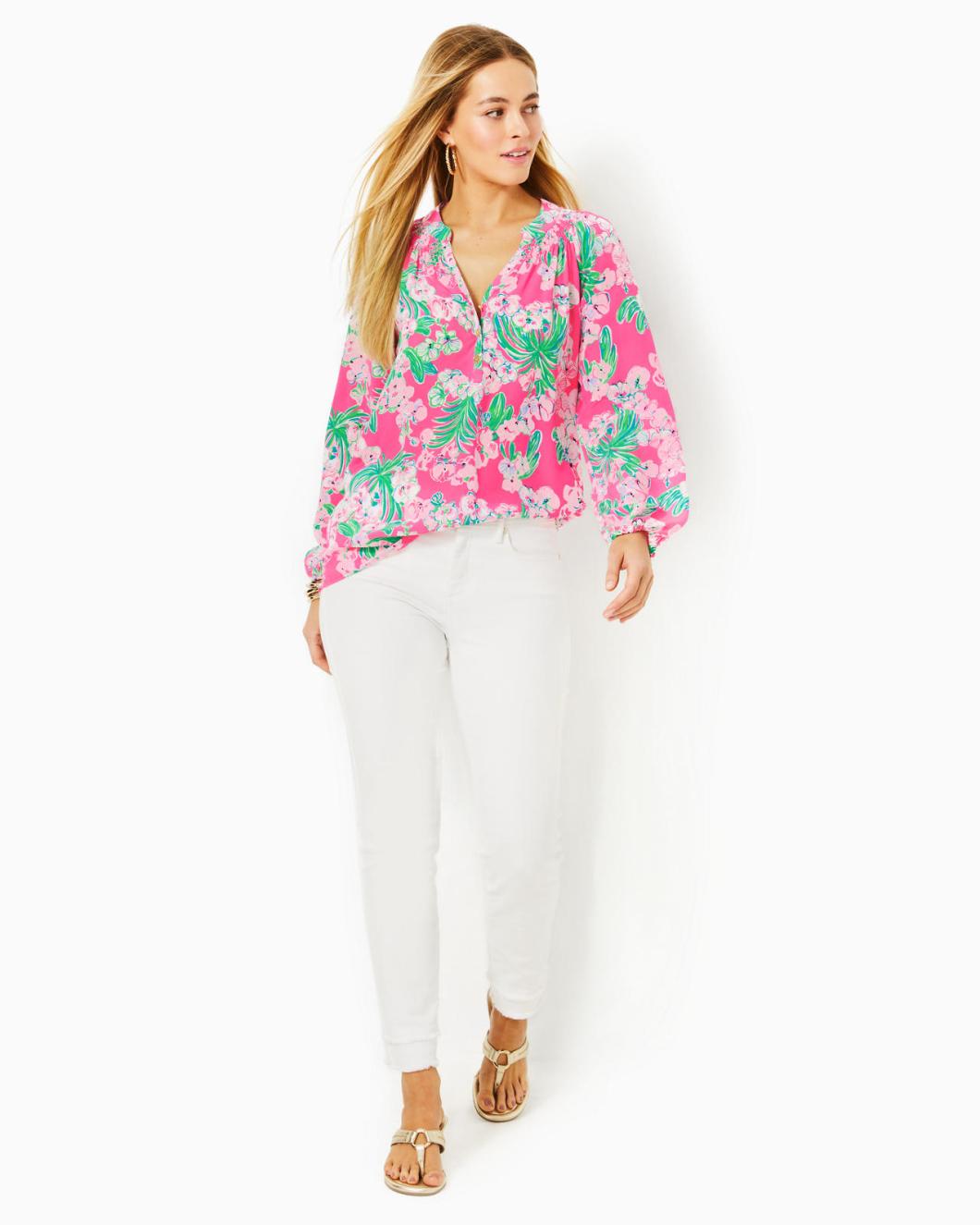 Lilly Pulitzer Elsa Silk Top Roxie Pink Worth A Look | Women Tops