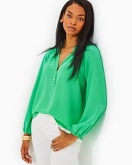 Lilly Pulitzer Elsa Silk Top Spearmint | Women Tops