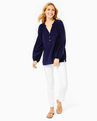 Lilly Pulitzer Elsa Silk Top True Navy | Women Tops