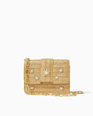 Lilly Pulitzer Emmeline Straw Crossbody Bag Gold Metallic | Women Bags