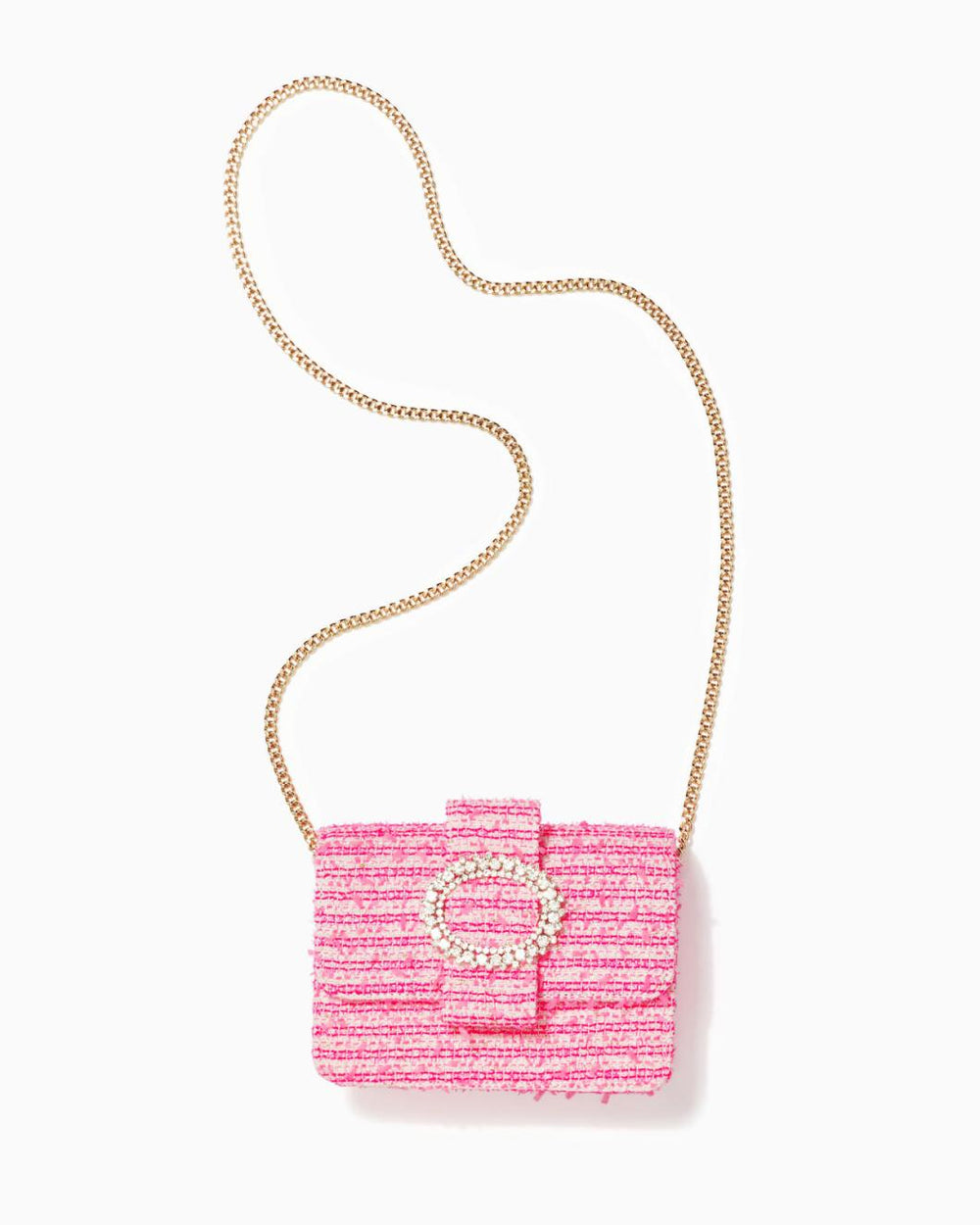 Lilly Pulitzer Emmeline Tweed Crossbody Bag Pink Palms Fantasy Tweed | Women Bags