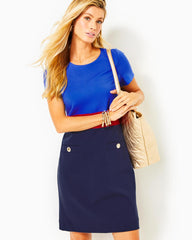 Lilly Pulitzer Emmerson Shift Dress Alba Blue Tricolor Colorblocked Knit Dress | Women Shift Dresses