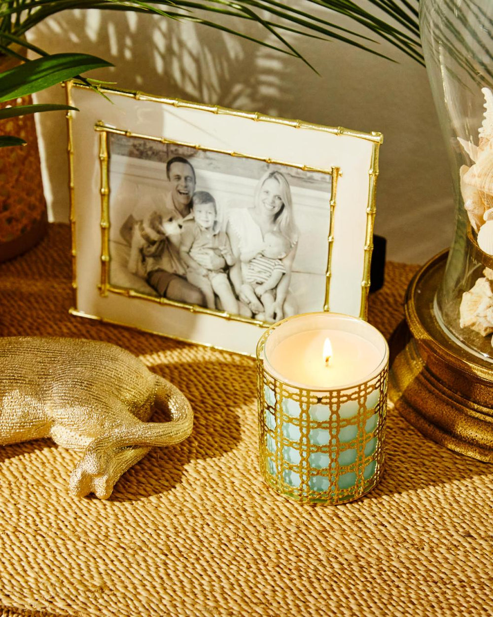 Lilly Pulitzer Enamel And Bamboo Metal Frame Resort White | Women Home Decor