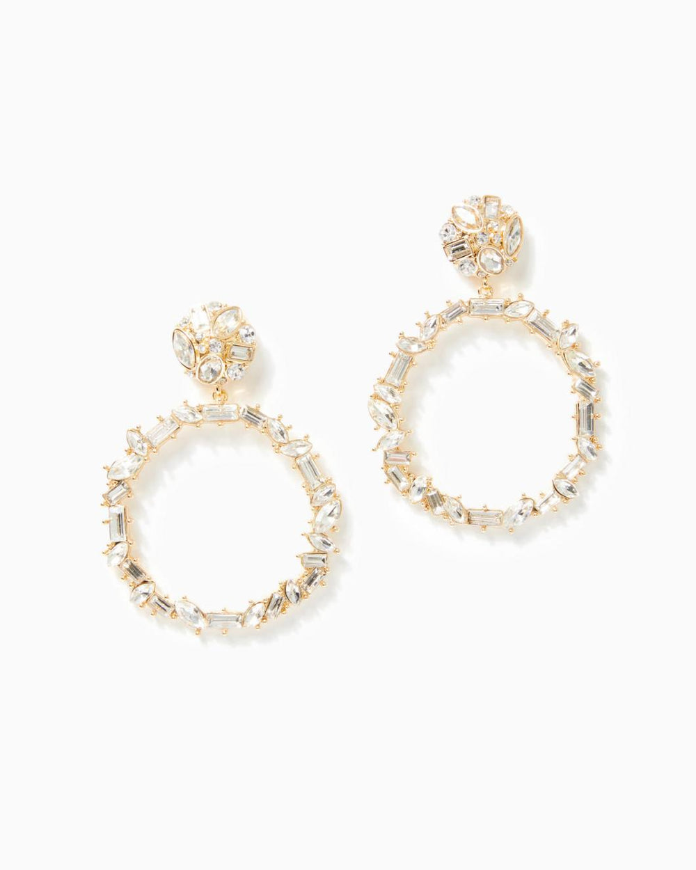 Lilly Pulitzer Enchanted Escape Doorknocker Earrings Gold Metallic | Women Jewelry