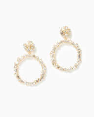 Lilly Pulitzer Enchanted Escape Doorknocker Earrings Gold Metallic | Women Jewelry