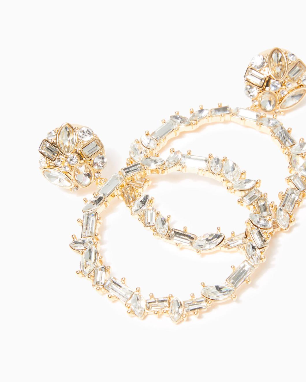 Lilly Pulitzer Enchanted Escape Doorknocker Earrings Gold Metallic | Women Jewelry