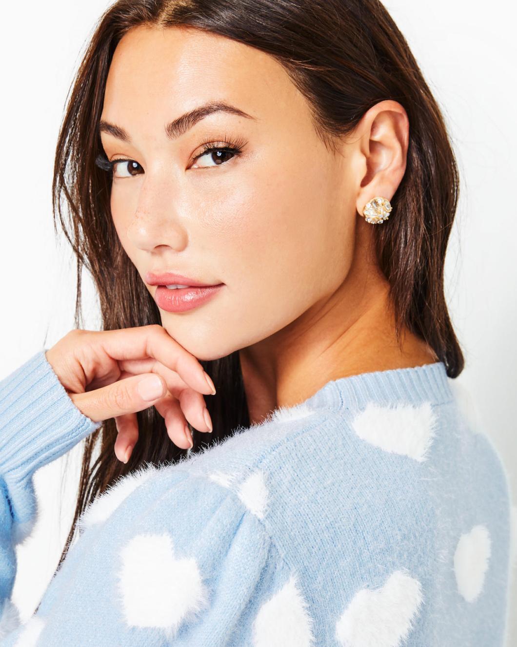 Lilly Pulitzer Enchanted Escape Stud Earrings Gold Metallic | Women Jewelry