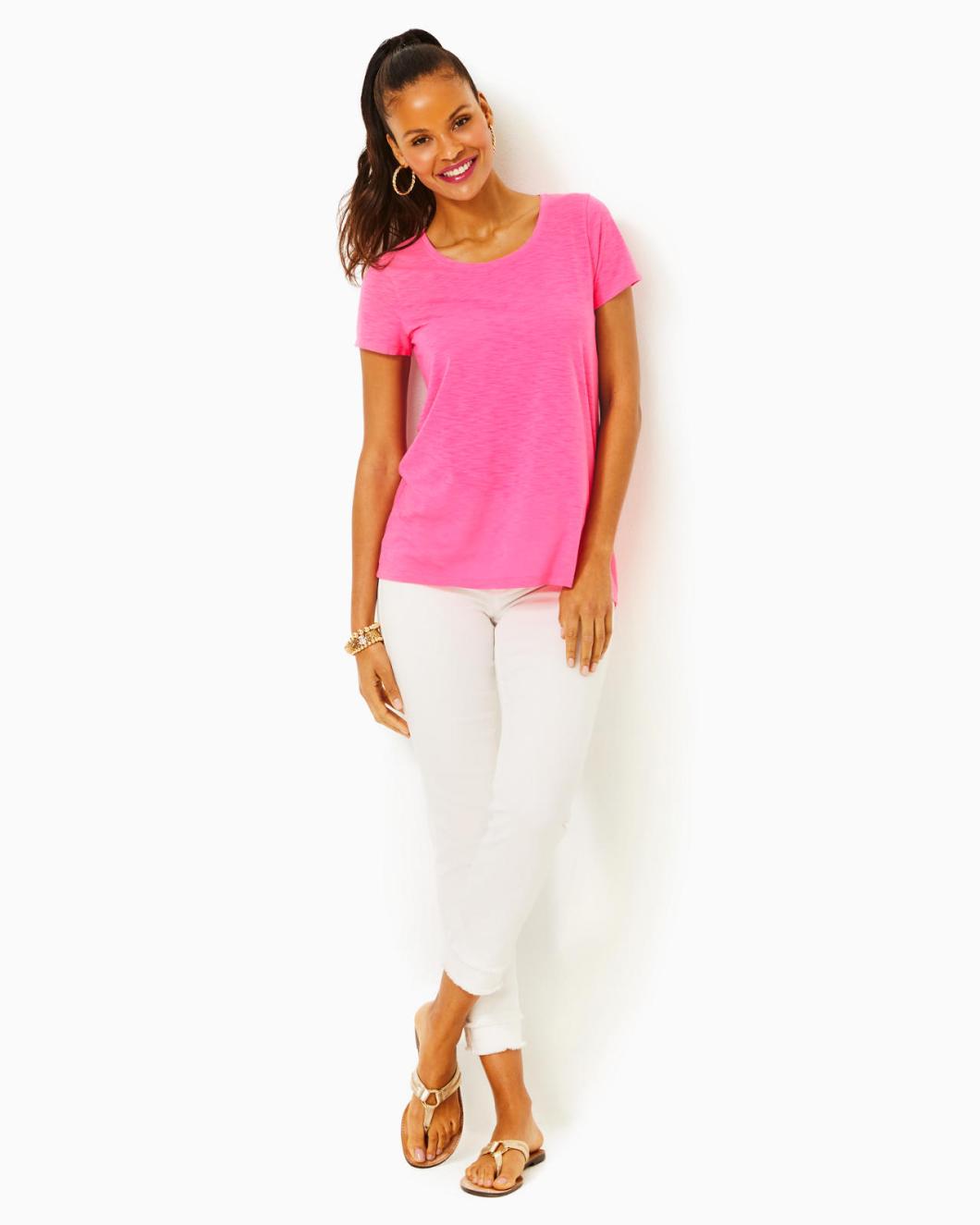 Lilly Pulitzer Etta Scoopneck Top Roxie Pink | Women Tops