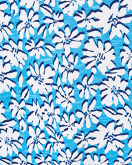 Lilly Pulitzer Etta V-Neck Cotton Top Lunar Blue Palm Beach Petals | Women Tops