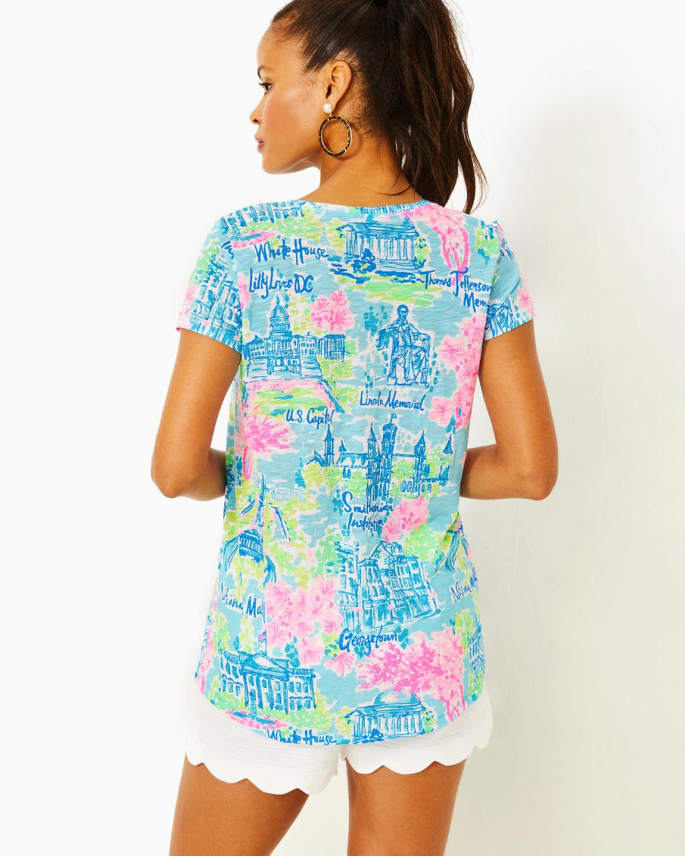 Lilly Pulitzer Etta V-Neck Top Multi Lilly Loves Dc | Women Tops
