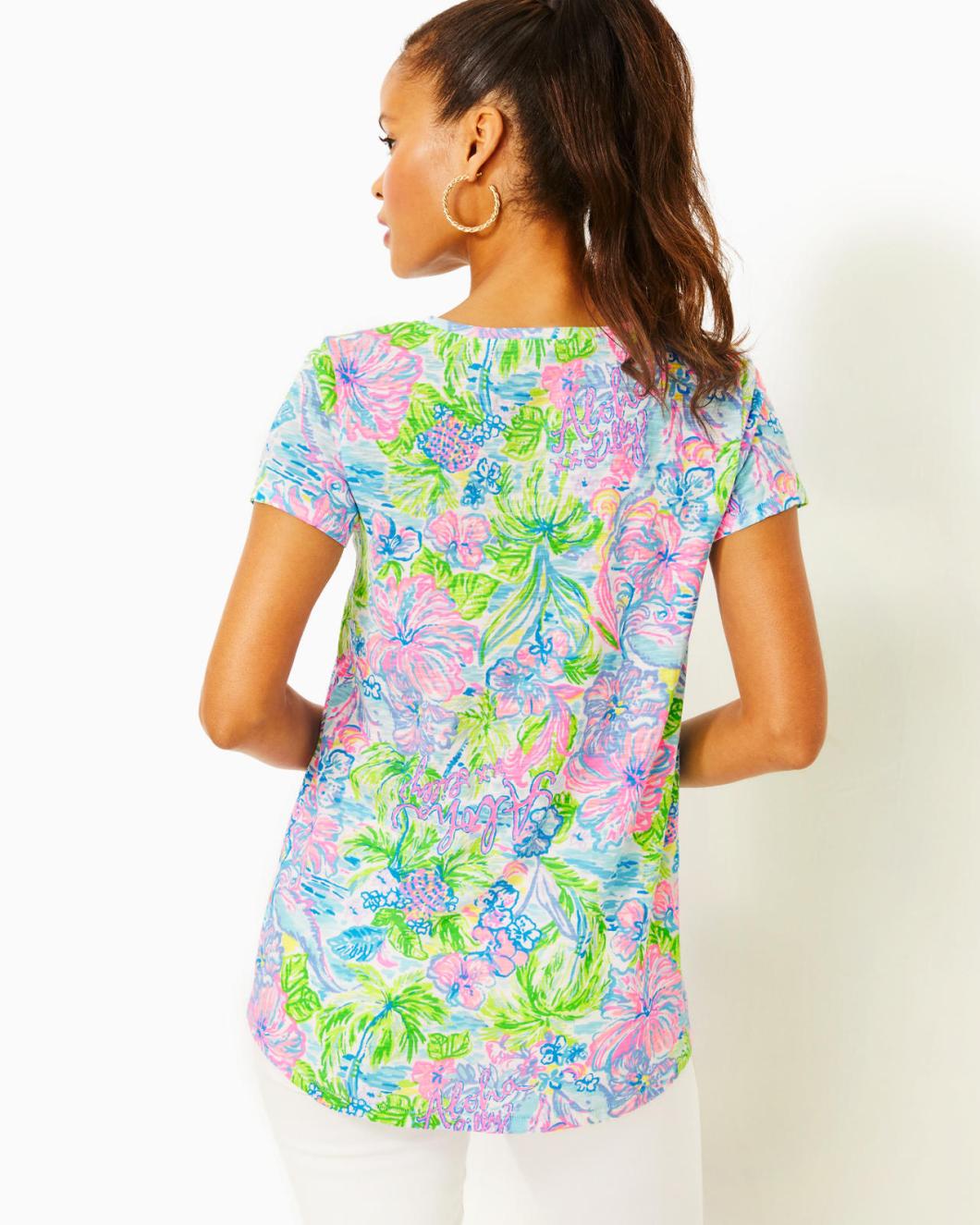 Lilly Pulitzer Etta V-Neck Top Multi Lilly Loves Hawaii | Women Tops