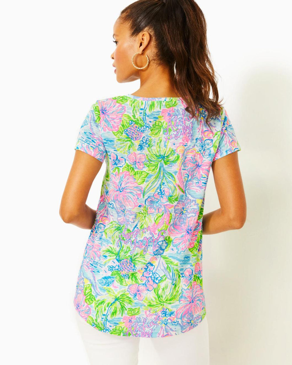 Lilly Pulitzer Etta V-Neck Top Multi Lilly Loves Hawaii | Women Tops