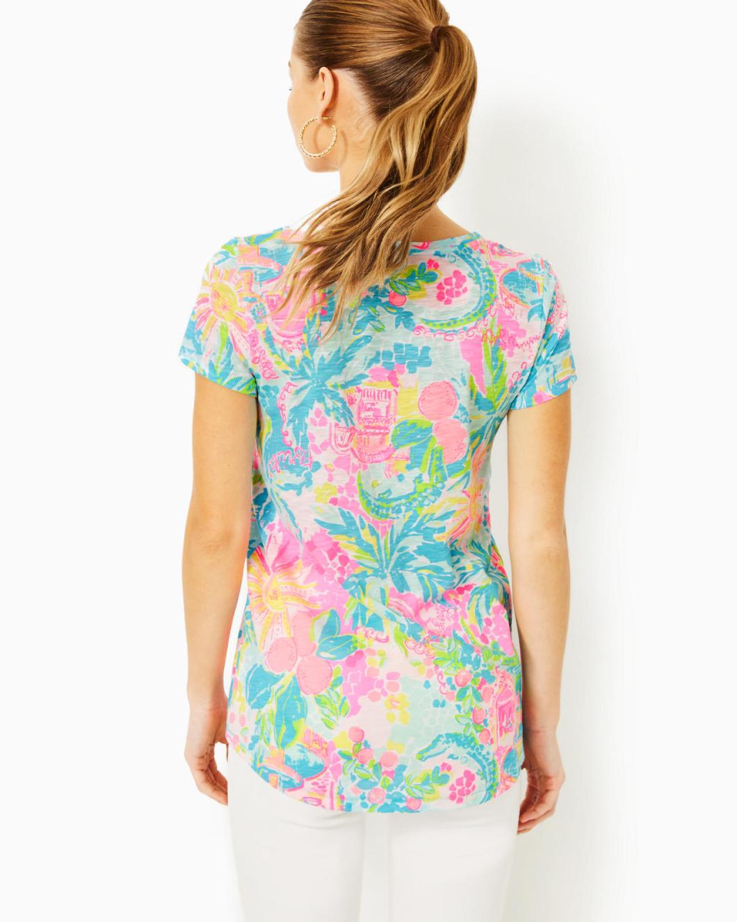 Lilly Pulitzer Etta V-Neck Top Multi Sunshine State Of Mind | Women Tops
