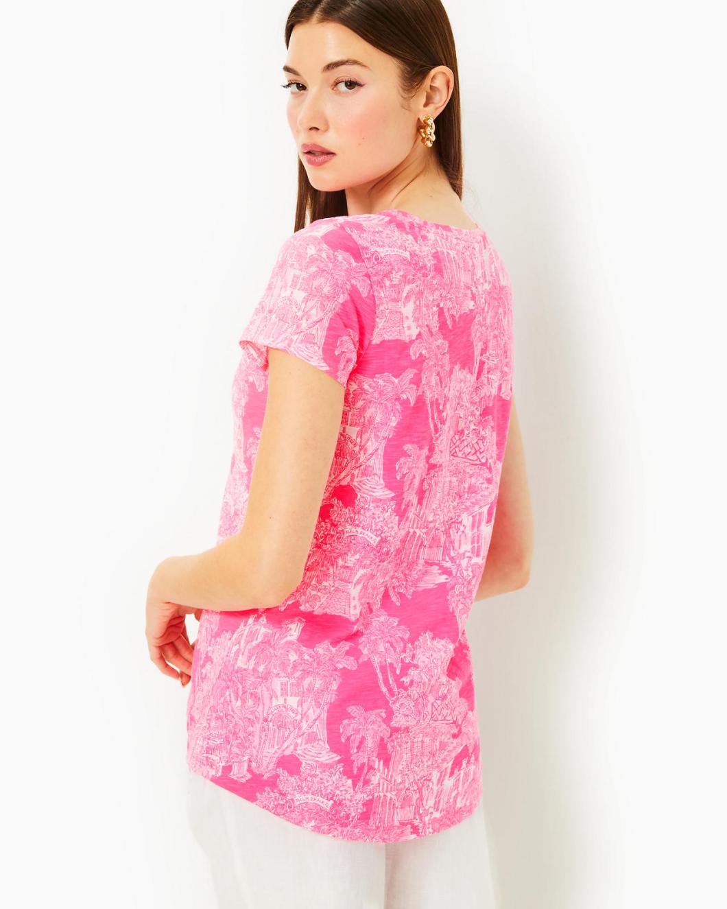 Lilly Pulitzer Etta V-Neck Top Roxie Pink Pb Anniversary Toile | Women Tops
