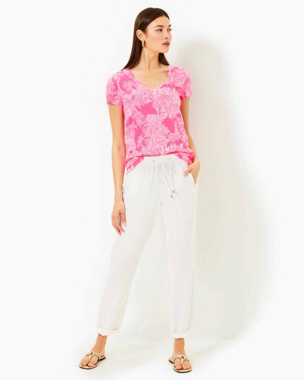 Lilly Pulitzer Etta V-Neck Top Roxie Pink Pb Anniversary Toile | Women Tops