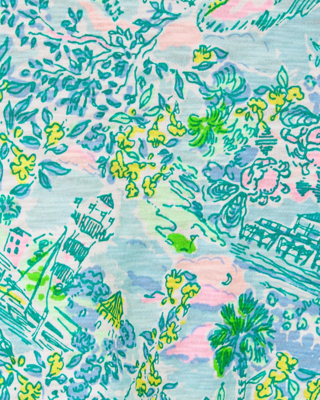 Lilly Pulitzer Etta V-Neck Top Surf Blue Lilly Loves South Carolina | Women Tops