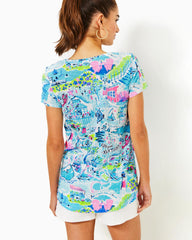Lilly Pulitzer Etta V-Neck Top Whisper Blue Lilly Loves Nantucket | Women Tops