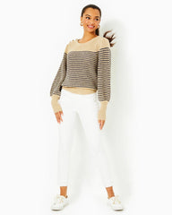 Lilly Pulitzer Finney Sweater Sand Bar Sparkle Stripe | Women Tops