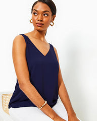 Lilly Pulitzer Florin Straight Hem Top True Navy | Women Tops
