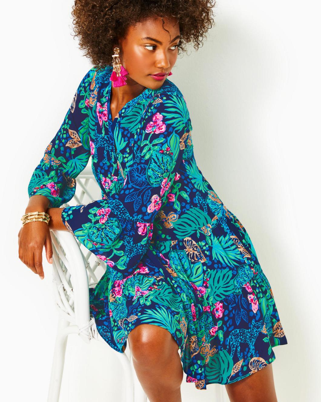 Lilly Pulitzer Gabriel Dress Low Tide Navy Life Of The Party | Women Swing Dresses